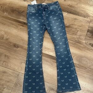 Squeeze Blue Flare Jeans with Bow Design